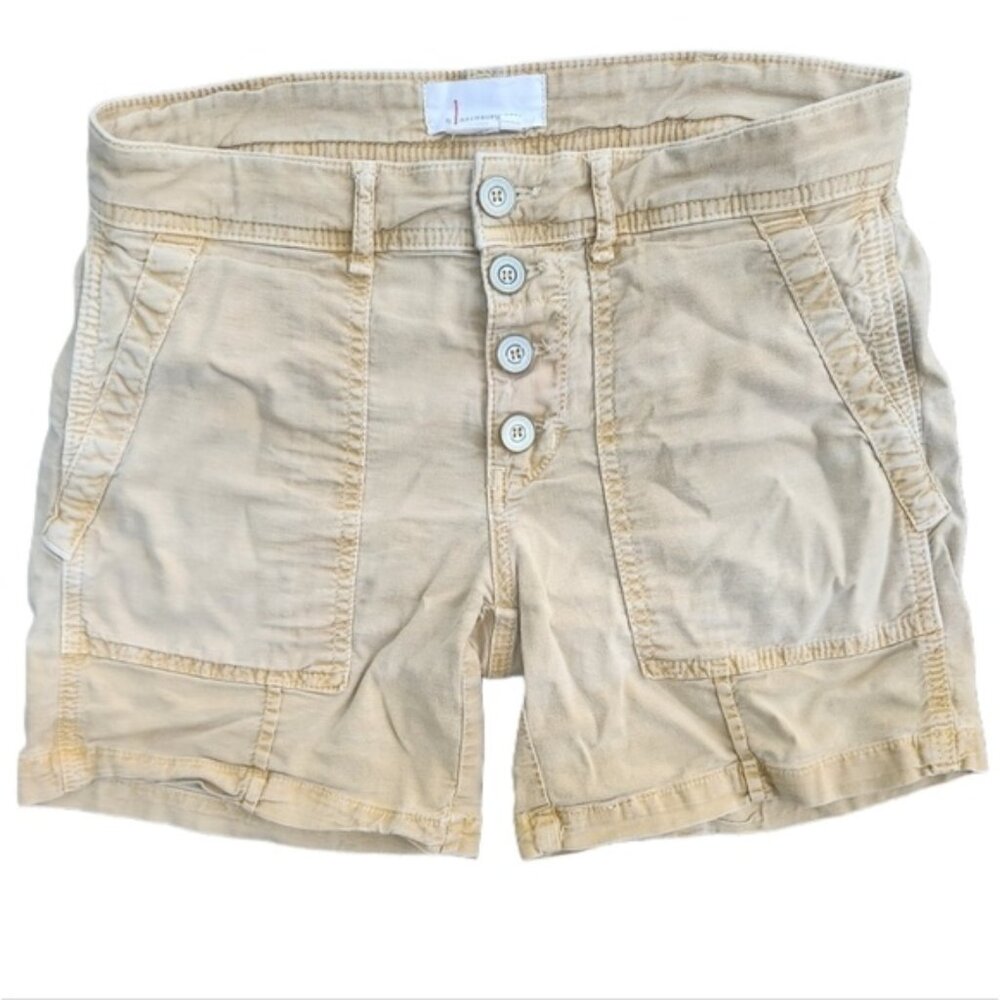 Anthropologie Size 2 Butter Yellow Button Up Shorts Longer Style‎